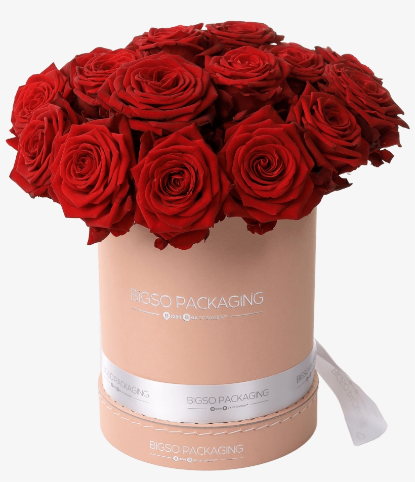 Round Sewed Flower Box With Lid - Flower Bouquet Box Png, transparent png #2940340