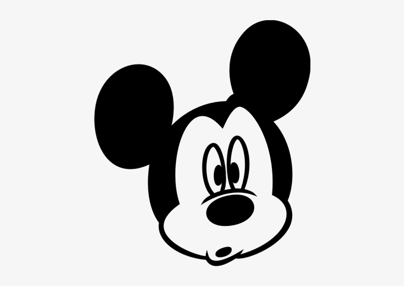 Mickey Mouse Face Design - Mickey Mouse Siyah Beyaz, transparent png #2940491