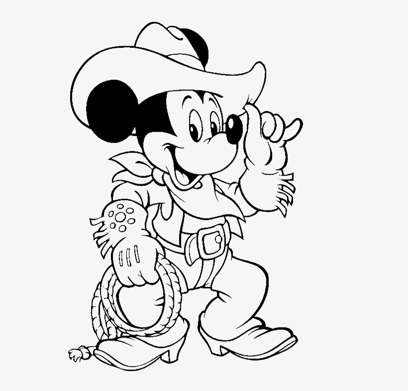 Mickey Mouse Cowboy Coloring Page 2 By Laura - Mickey Mouse Cowboy Coloring Pages, transparent png #2940540