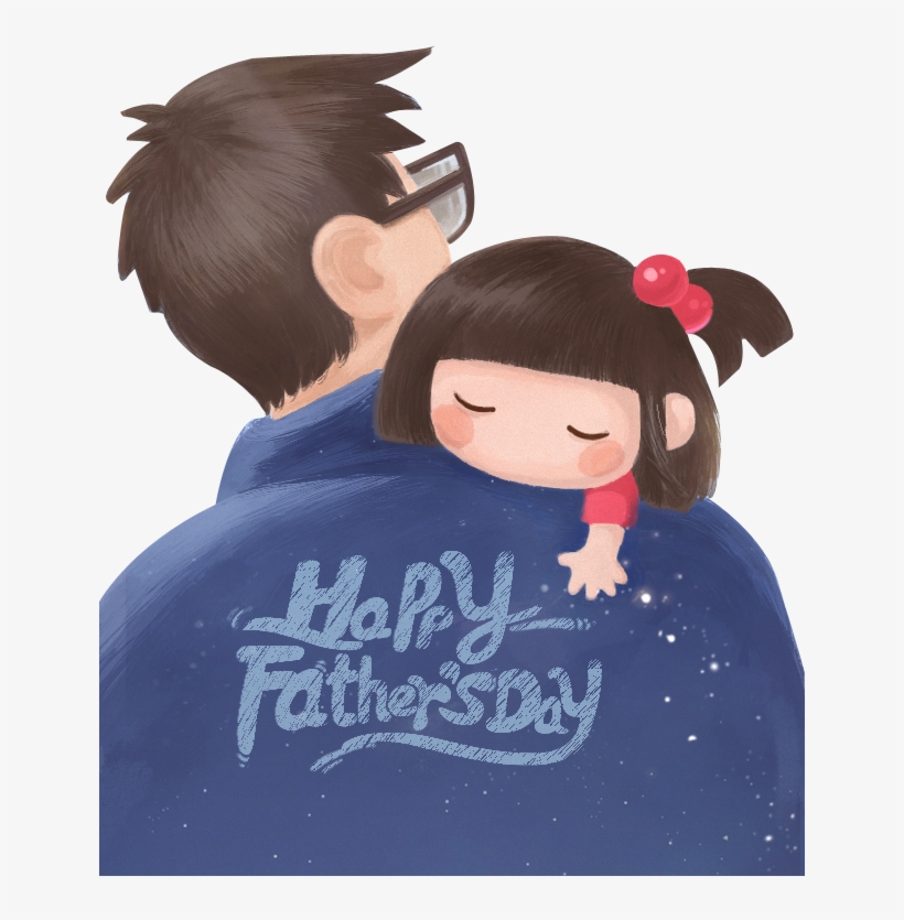 Fathers Day Background Png - Animated Daughter And Father, transparent png #2941272