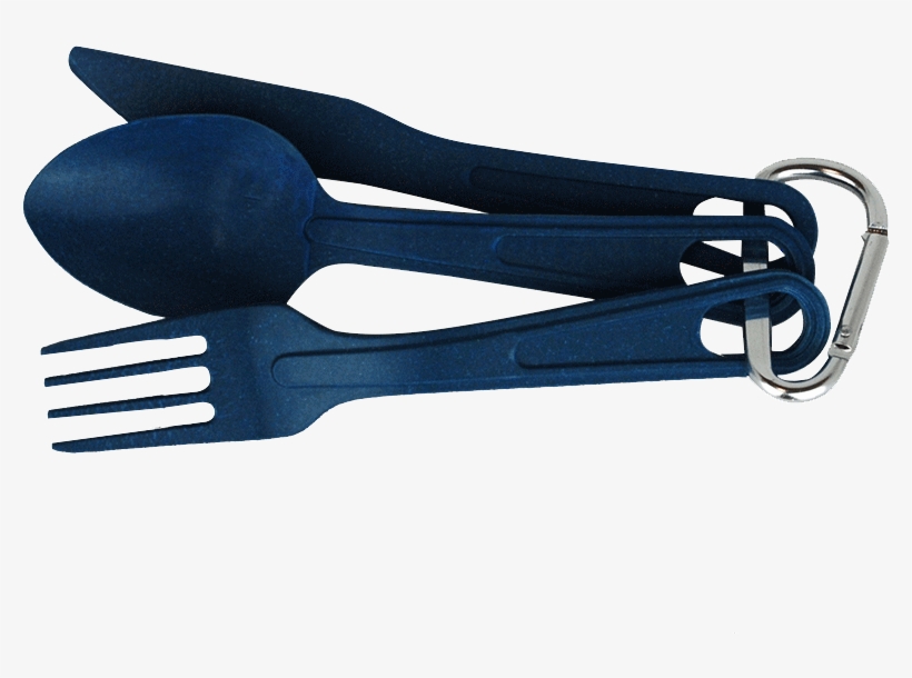 Click - Ecosoulife Biodegradable Bamboo Cutlery Set In Navy, transparent png #2941849
