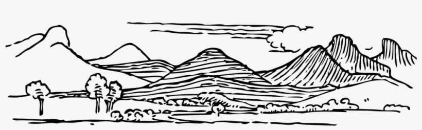 Hill Clipart Mountain - Mountain Range Line Art, transparent png #2942438