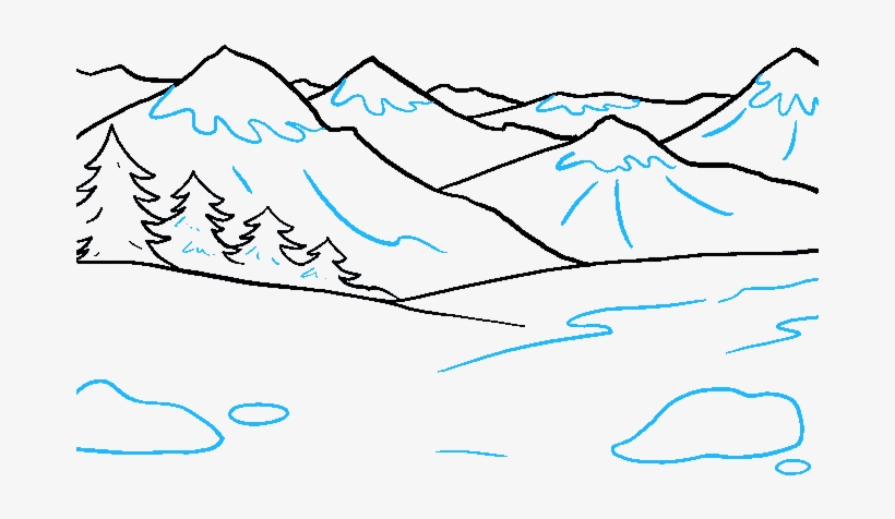 How To Draw Mountains - Draw Mountains, transparent png #2942633