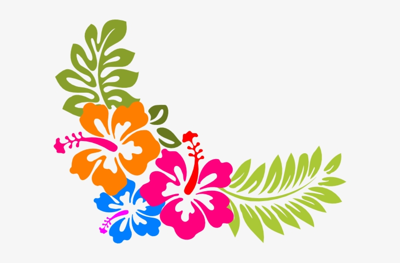 Bold Colors Clip Art At Clker Com - Black And White Hawaiian Flower - Free ...