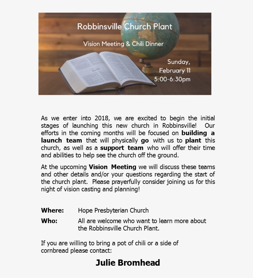 Robbinsville Church Plant Insert For Webpage - Brochure, transparent png #2943595