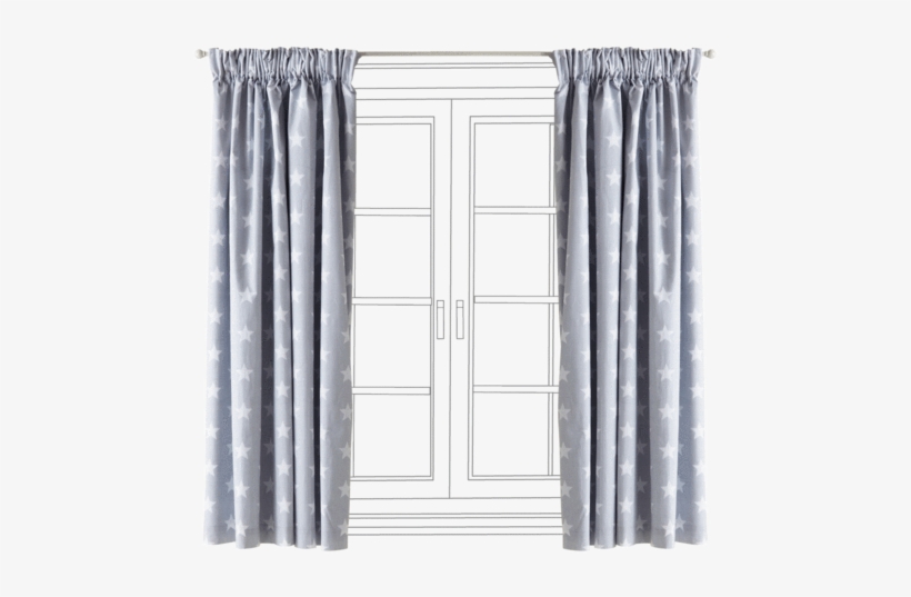 Children's Blackout Curtains - Children's Blackout Curtains - Grey Star, transparent png #2945062