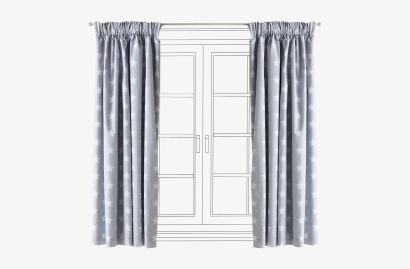 Children's Blackout Curtains - Children's Blackout Curtains - Grey Star, transparent png #2945062