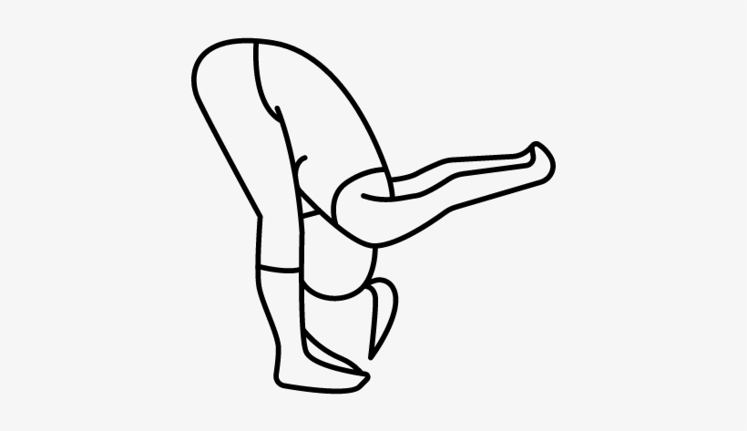 Woman Flexing Waist To Feet Vector - Line Art, transparent png #2945432