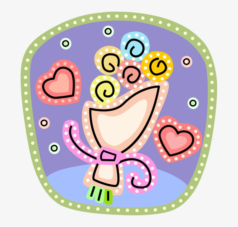 Vector Illustration Of Wedding Day Bridal Flower Bouquet - State Flower, transparent png #2945715