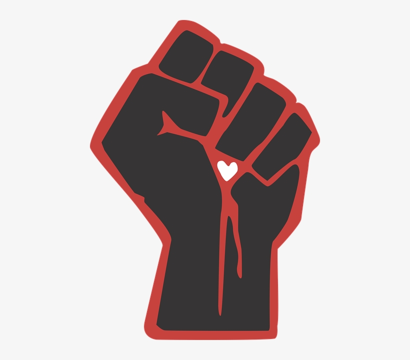 Fist, Love, Heart, Vector, Black, Red, Fight, Power - Fist Red, transparent png #2945767