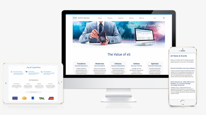 E5 Workflow Business Workflow Website Design By Thought - Online Advertising, transparent png #2945893