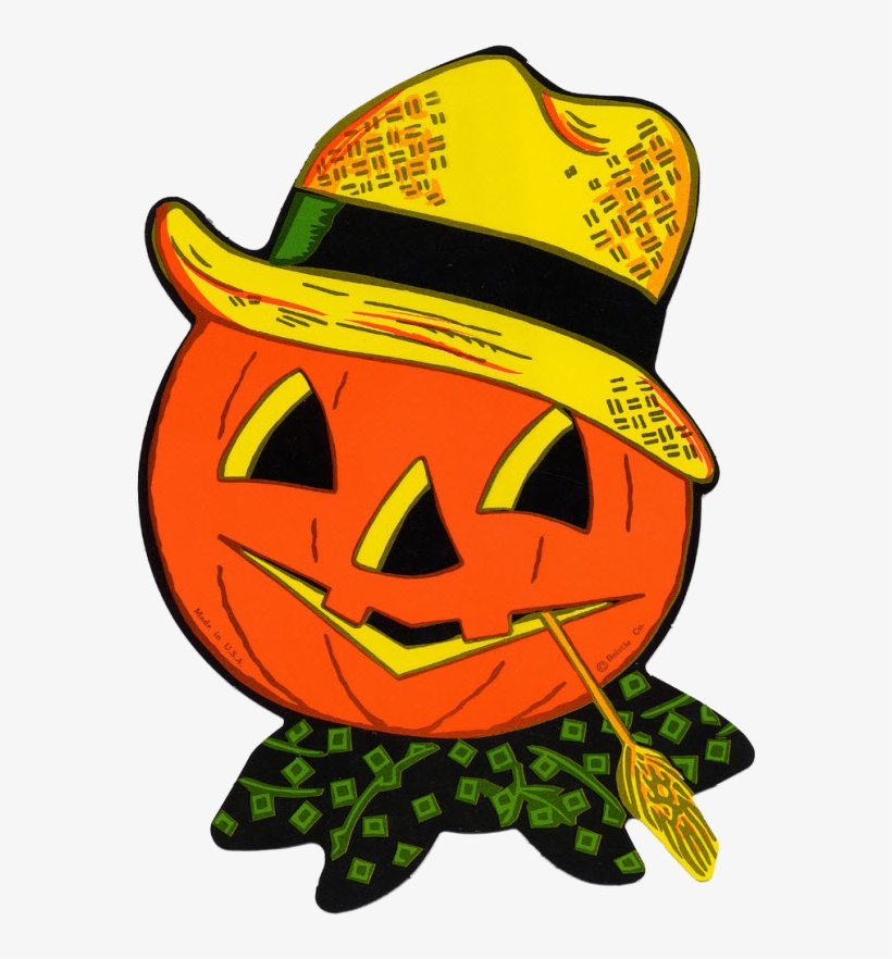 Beistle Pumpkin Head 2 - Vintage Halloween Jack O Lantern, transparent png #2945922