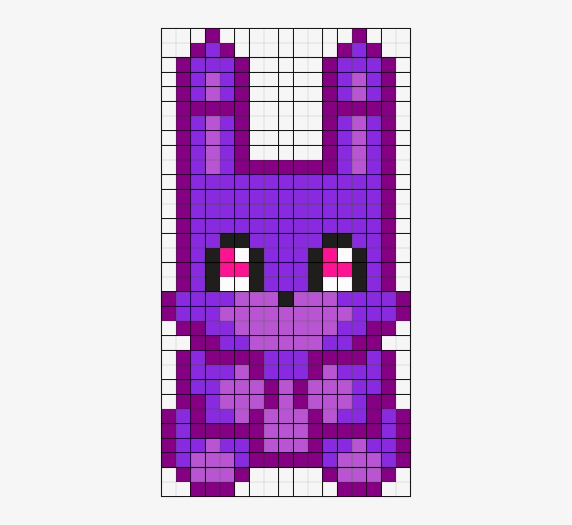 Bonnie Plushie Perler Bead Pattern / Bead Sprite Papel - Pixel Art Fnaf Bonnie, transparent png #2946125