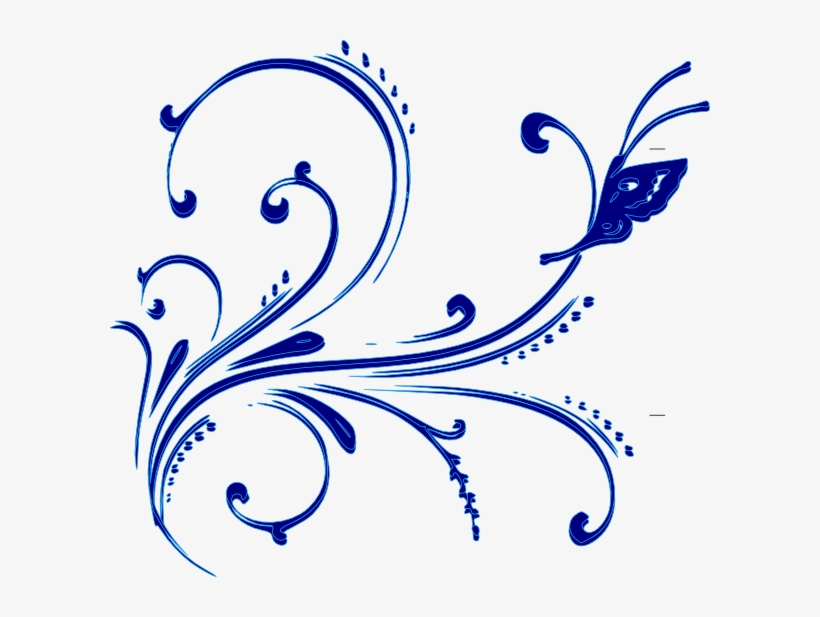 Blue Buttterfly Flourish Svg Clip Arts 600 X 537 Px, transparent png #2946338