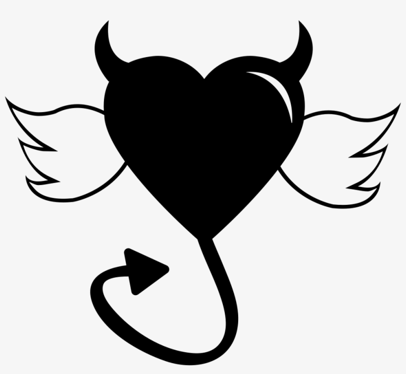 Devil Heart With Wings Comments - Angel With A Devil Tail, transparent png #2946654