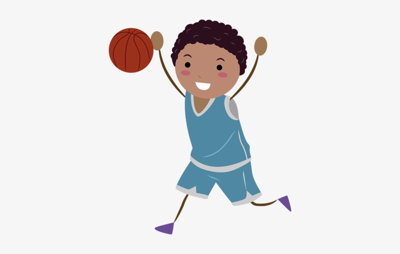 Clipart Black And White Stock Boys Playing Basketball - Play Basketball Cartoon Png, transparent png #2948876