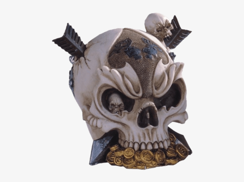 Pierced Treasure Skull - Stealstreet Ss-g-44016 Skull Head Pierced Statue, transparent png #2949511