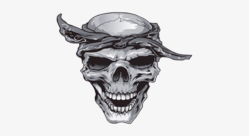Skull-098 - Gangster Skull Tattoos Designs, transparent png #2949645