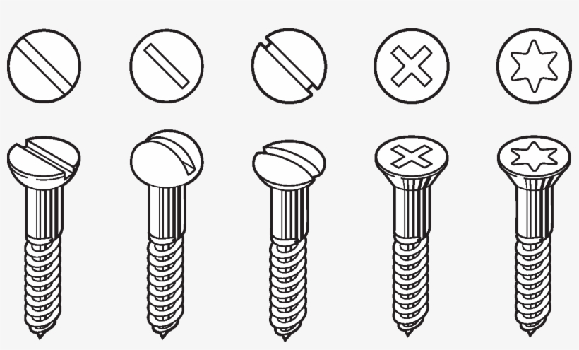 Screw Png Transparent Images - Types Of Screw Heads, transparent png #2950886