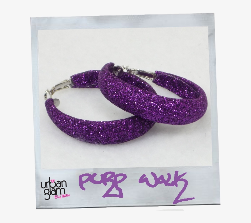 Purple Glitter Hoop Earrings - Purple Earrings, transparent png #2950942