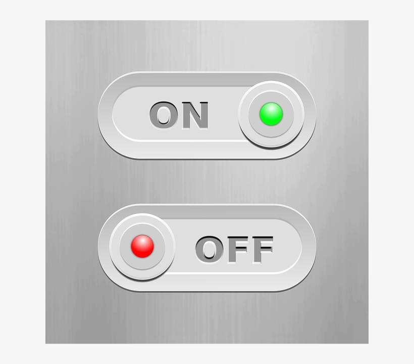 On And Off Buttons Representing Turning Off Snap To - Switch, transparent png #2951668