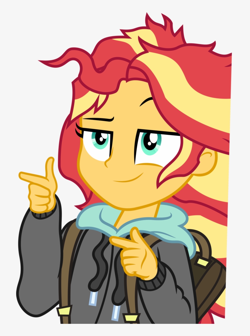 Ambassad0r, Clothes, Equestria Girls, Finger Gun, Finger - Sunset Shimmer Bed Hair, transparent png #2951977