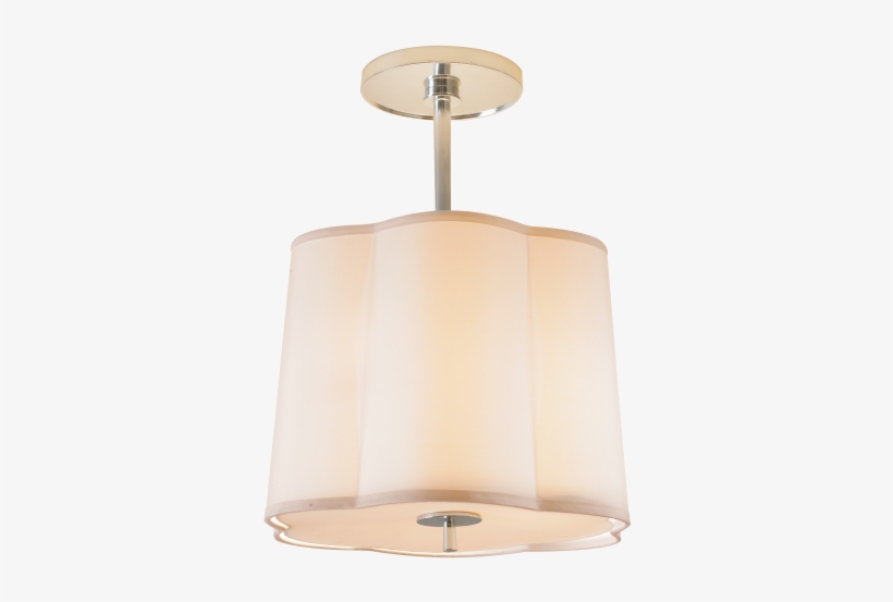 Simple Scallop Hanging Shade In Soft Silver With Silk - Leedy Interiors, transparent png #2952698