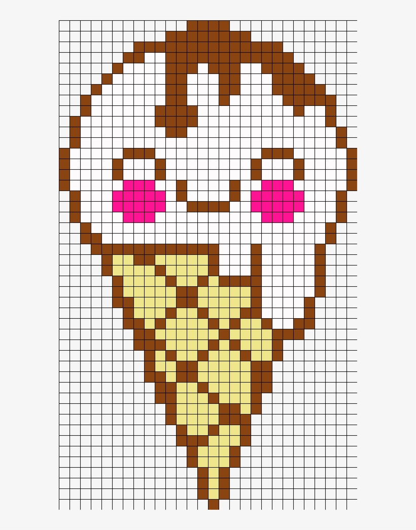 Helado Kawaii Perler Bead Pattern / Bead Sprite - Ponto Cruz Sorvete, transparent png #2953126