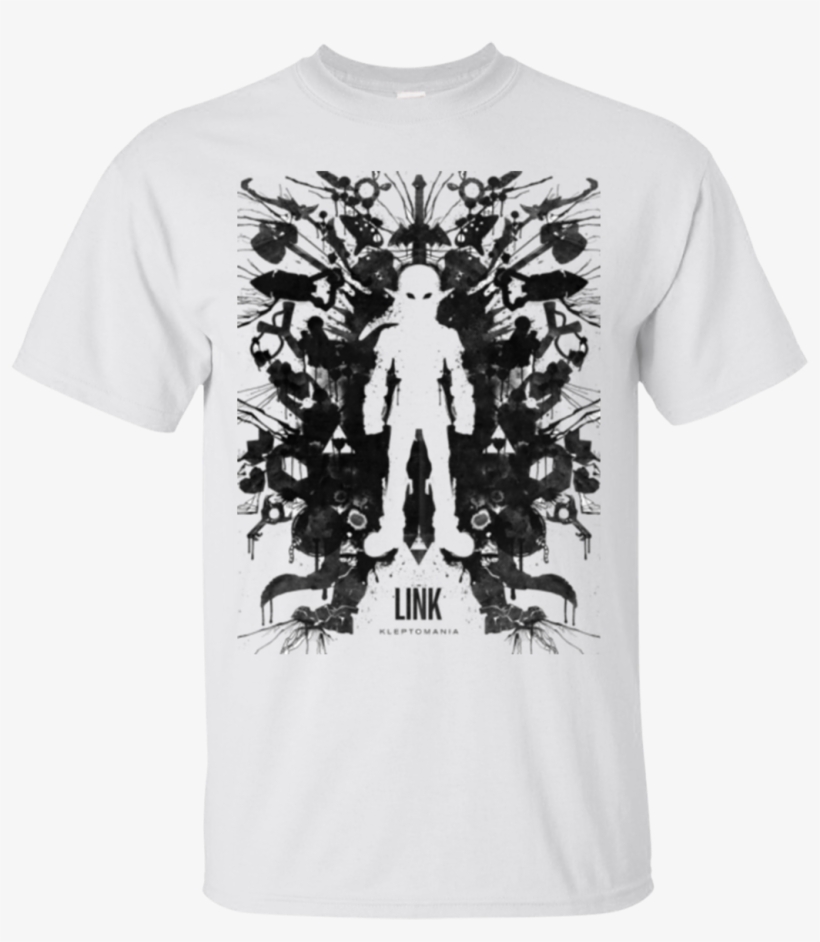 Link Ink Blot T-shirt - Posters Legend Of Zelda Black And White, transparent png #2953326