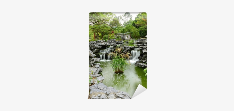 Chinese Garden With Flowing Water Wall Mural • Pixers® - Water, transparent png #2953334