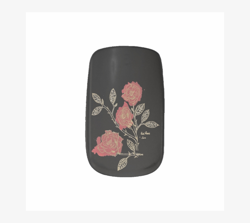 Red Roses Inkblot Floriogrpahy, Black Print Minx® Nail - Guitar Pick, transparent png #2953394