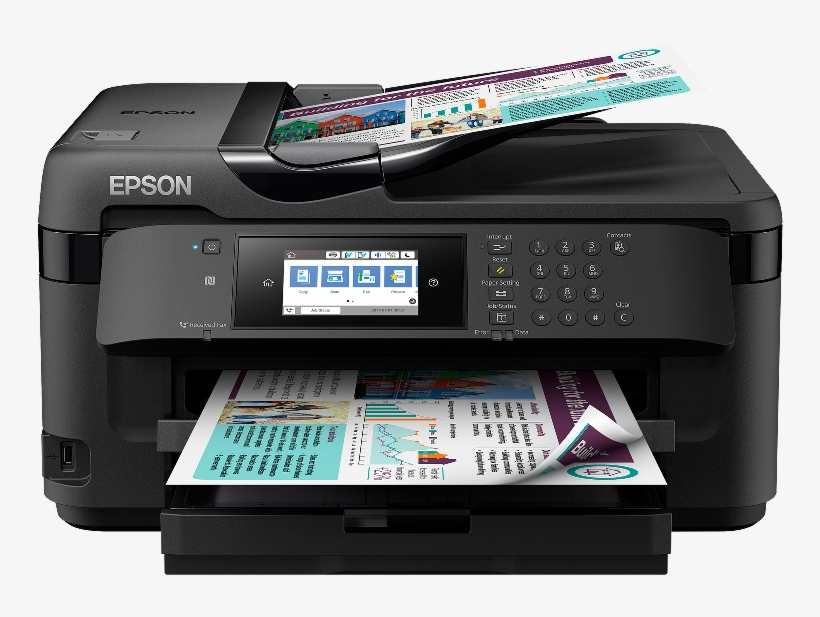 Impresora Epson Workforce Wf-7710dwf - Epson Workforce Wf-7715dwf Colour Ink-jet - Fax / Copier, transparent png #2954364