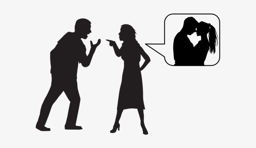 Celos En La Pareja - Arguing Couple Cartoon Png, transparent png #2954437