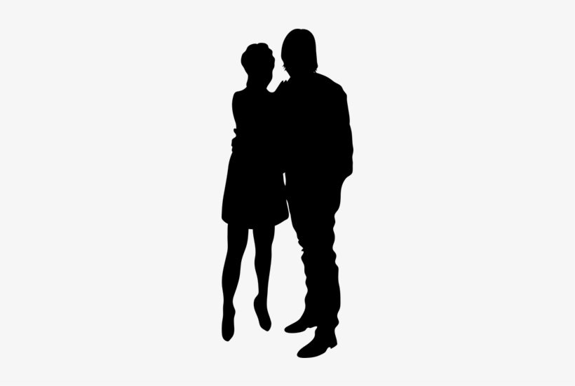 Vinilo Decorativo Silueta Pareja Hombre Pelo Largo - Silueta De Pareja Png, transparent png #2954475