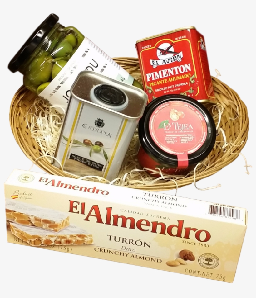 Gift Basket "spain" - El Almendro Crunchy Almond Caramel Turron Round, 200g, transparent png #2955840