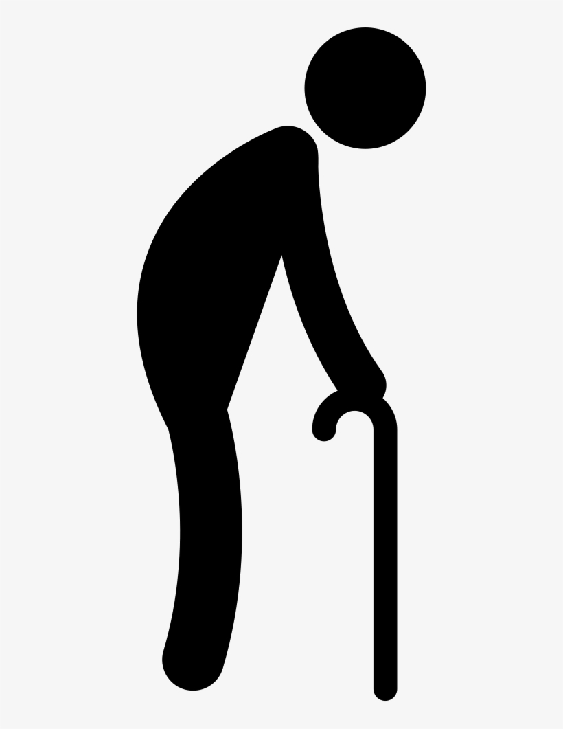 Old Man Walking With A Crutch Comments - Icono Anciano Png, transparent png #2956193