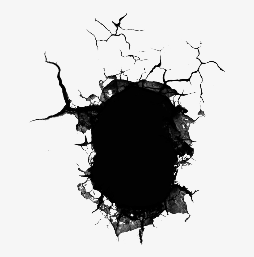 Wall Hole Cracked Cracking Cracks Ground Overlay - Cracked Hole In Wall, transparent png #2956752