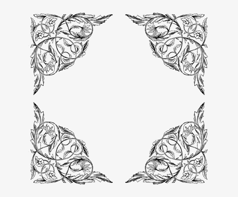 Flourish Victorian Corner Border Dpi Free Vintage Clip - Borders And Frames, transparent png #2957120