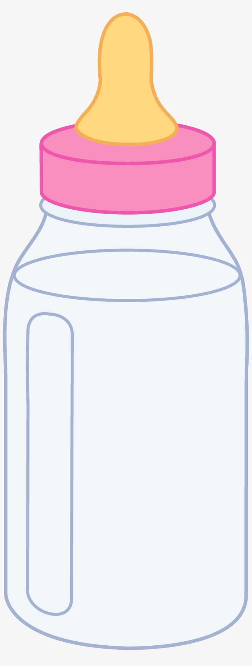 Pink Baby Bottle Clipart - Baby Bottle Drawing, transparent png #2957641