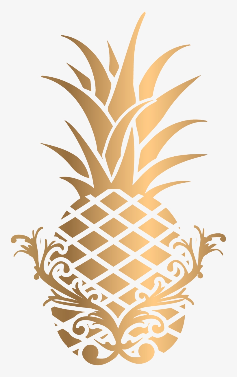 Charleston Estates - Transparent Gold Pineapple Clip, transparent png #2958606
