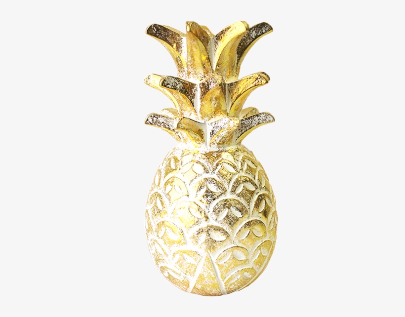 Gold White Washed Pineapple Table Decor - Gold, transparent png #2958691