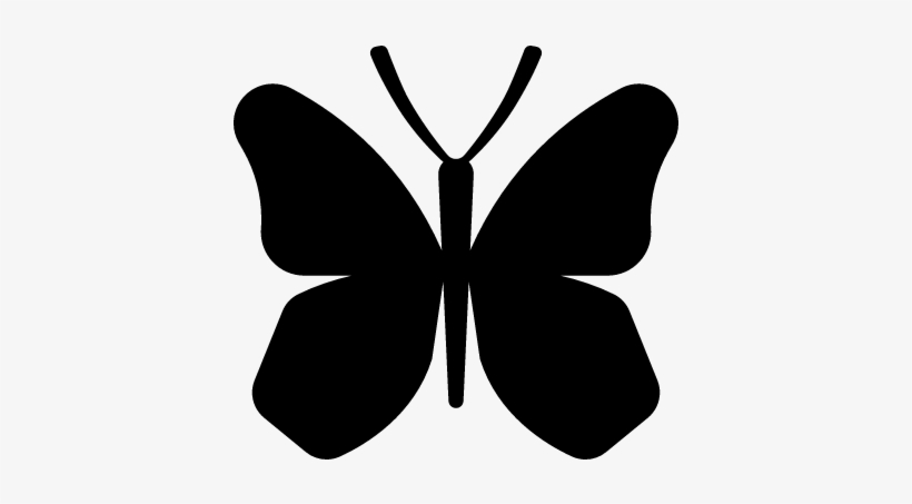 Butterfly Wings Vector - Butterfly Silhouette Rounded Wings, transparent png #2958855