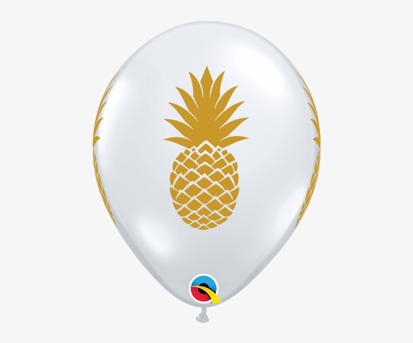 Golden Pineapple Clear 11" Latex Balloons - Pineapple Latex Balloon, transparent png #2958936