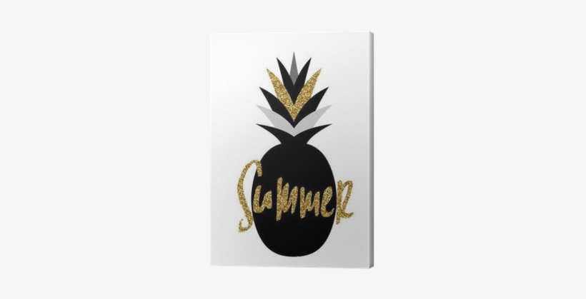 Black And Gold Pineapple Design Canvas Print • Pixers® - Black And Gold Pineapple Background, transparent png #2958979
