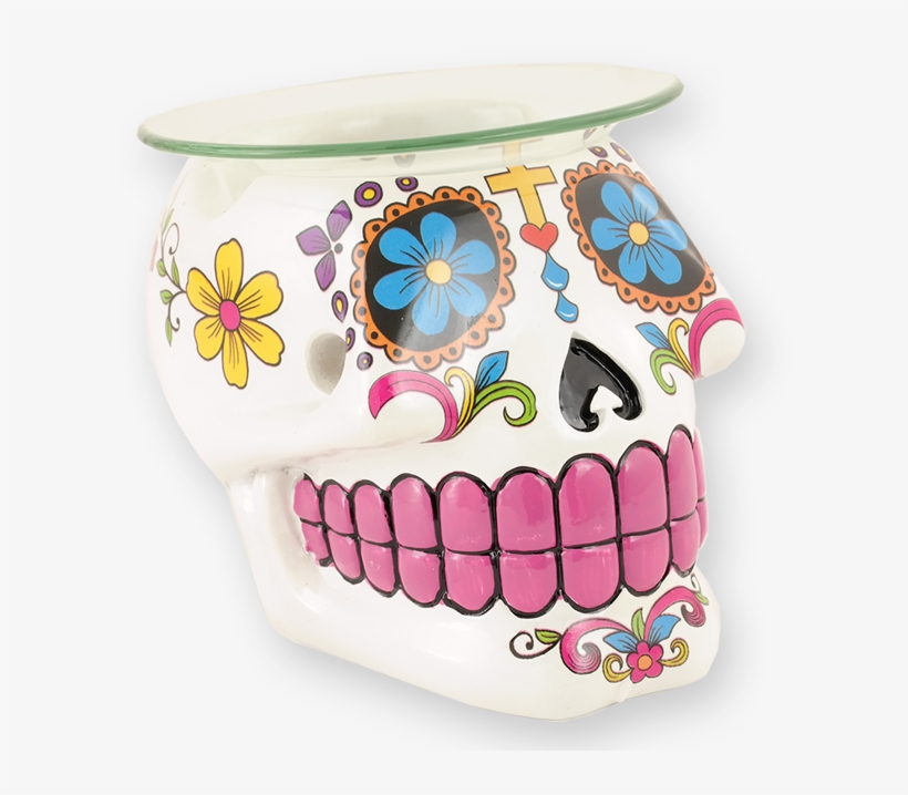 White Day Of The Dead Sugar Skull Oil Burner By Day, transparent png #2959033