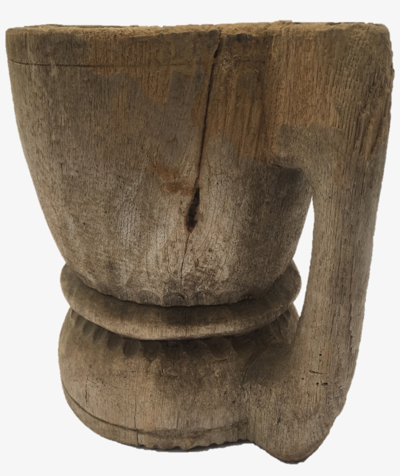 Old Antique Wooden One Piece Hand Carved Jar Wood Tribal - Antique, transparent png #2959267