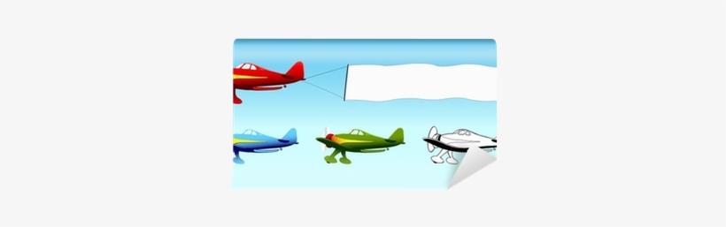 Plane With Blank Sky Banner, Aerial Advertising, Vector - Aereo Striscione, transparent png #2959823