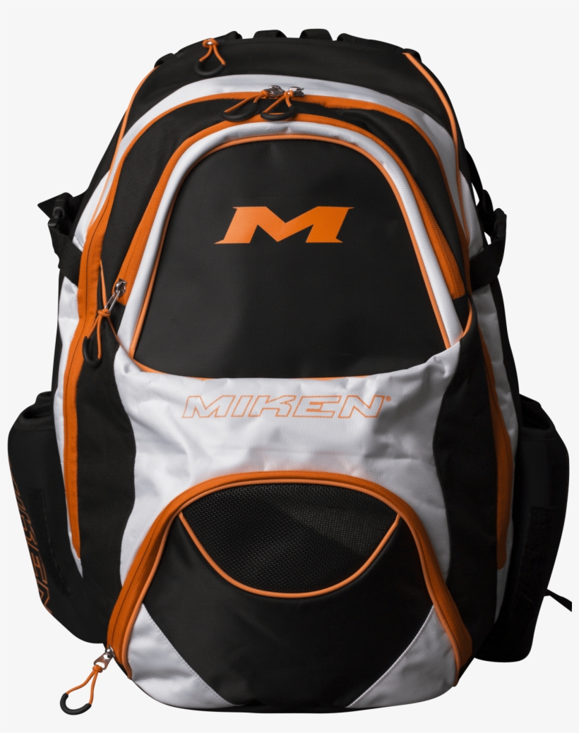 Black, White, And Orange Miken Xl Baseball And Softball - Miken Xl Backpack Mkbg18, transparent png #2959951