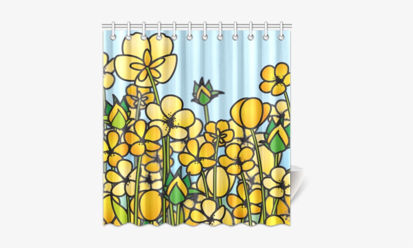 Buttercup Flower Field Yellow Floral Arrangement Shower - Window Valance, transparent png #2960249