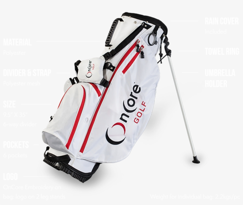 Oncore Stand Bag Features - Bag, transparent png #2960318